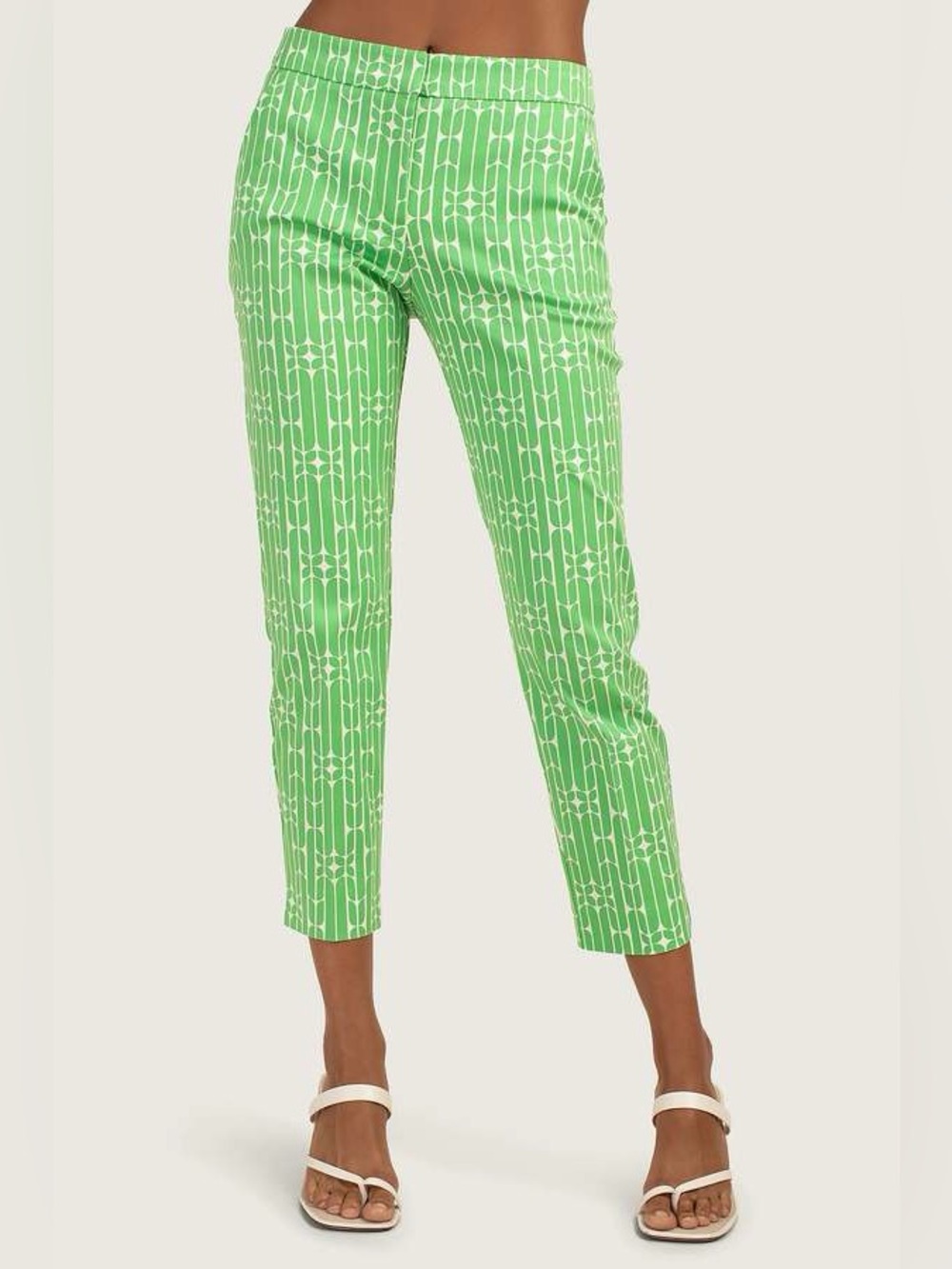 Trina Turk Moss 2 Vert Pant Green Cropped Slim Fit Summer size 2